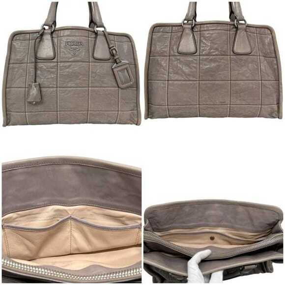 PRADA Gray Leather Shoulder Bag - Picture 6 of 11